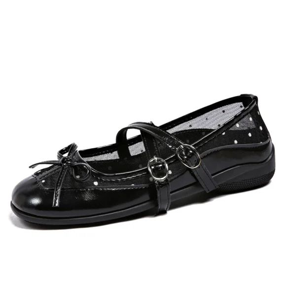 Women's Round Toe Bow Flats
