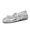 Women's Round Toe Bow Flats