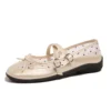 Women's Round Toe Bow Flats