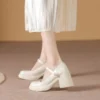 Women's Pearl Buckle Patent Heels