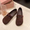 Women's Suede Square Toe Mary Janes