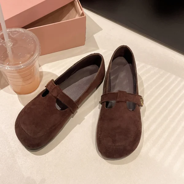 Women's Suede Square Toe Mary Janes