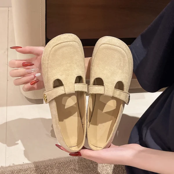 Women's Suede Square Toe Mary Janes